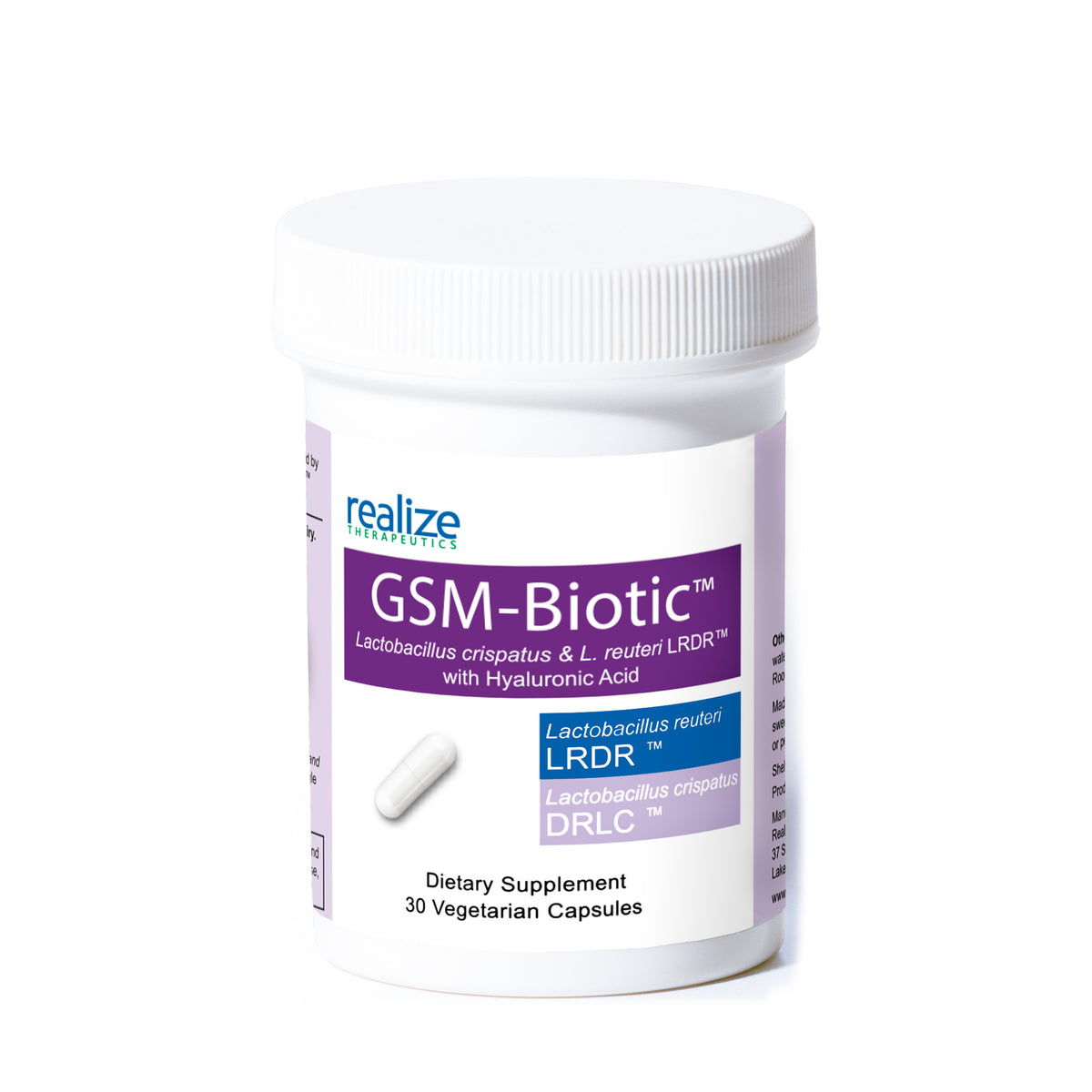GSM-Biotic bottle, front view, shown at shared scale with the other products