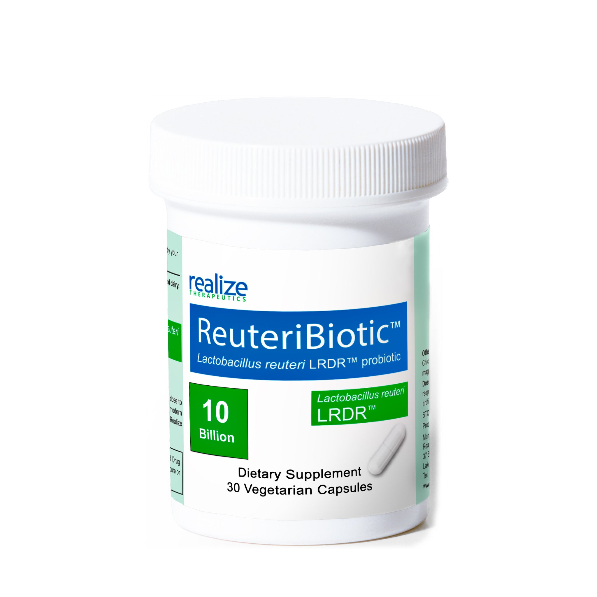 ReuteriBiotic 10 Billion bottle, front view, shown at shared scale with the other products